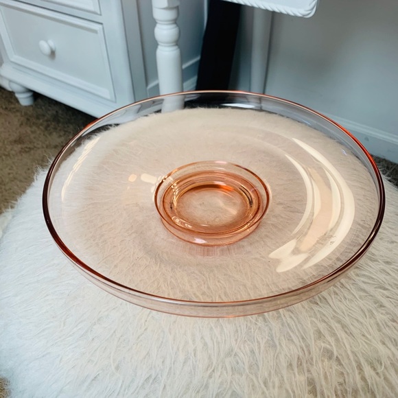 Other - 🌸Vintage Fruit Platter Pink Depression Glass